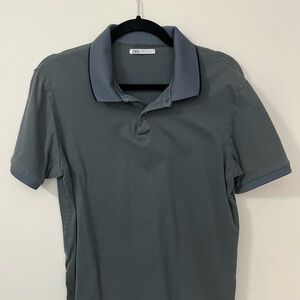 Zara Men's Charcoal Polo Shirt